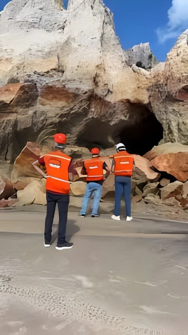 Gruta Mãe D’Água desaba parcialmente na Praia das Fontes, em Beberibe