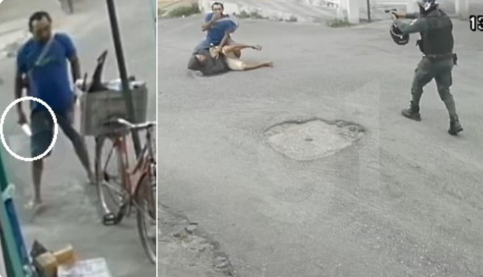 Sargento da PM flagra ataque3 com facão e prende agressor em Canindé