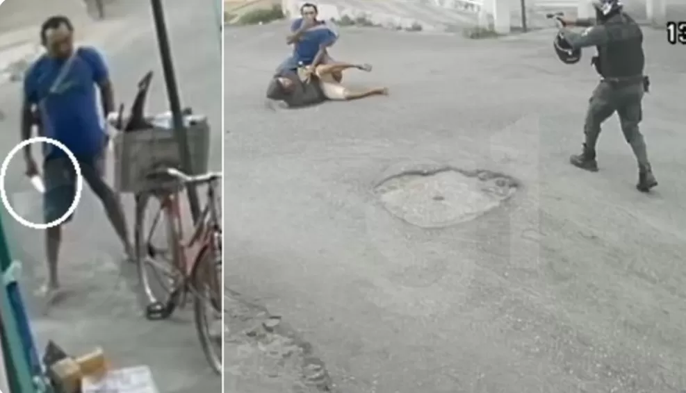 Sargento da PM flagra ataque3 com facão e prende agressor em Canindé