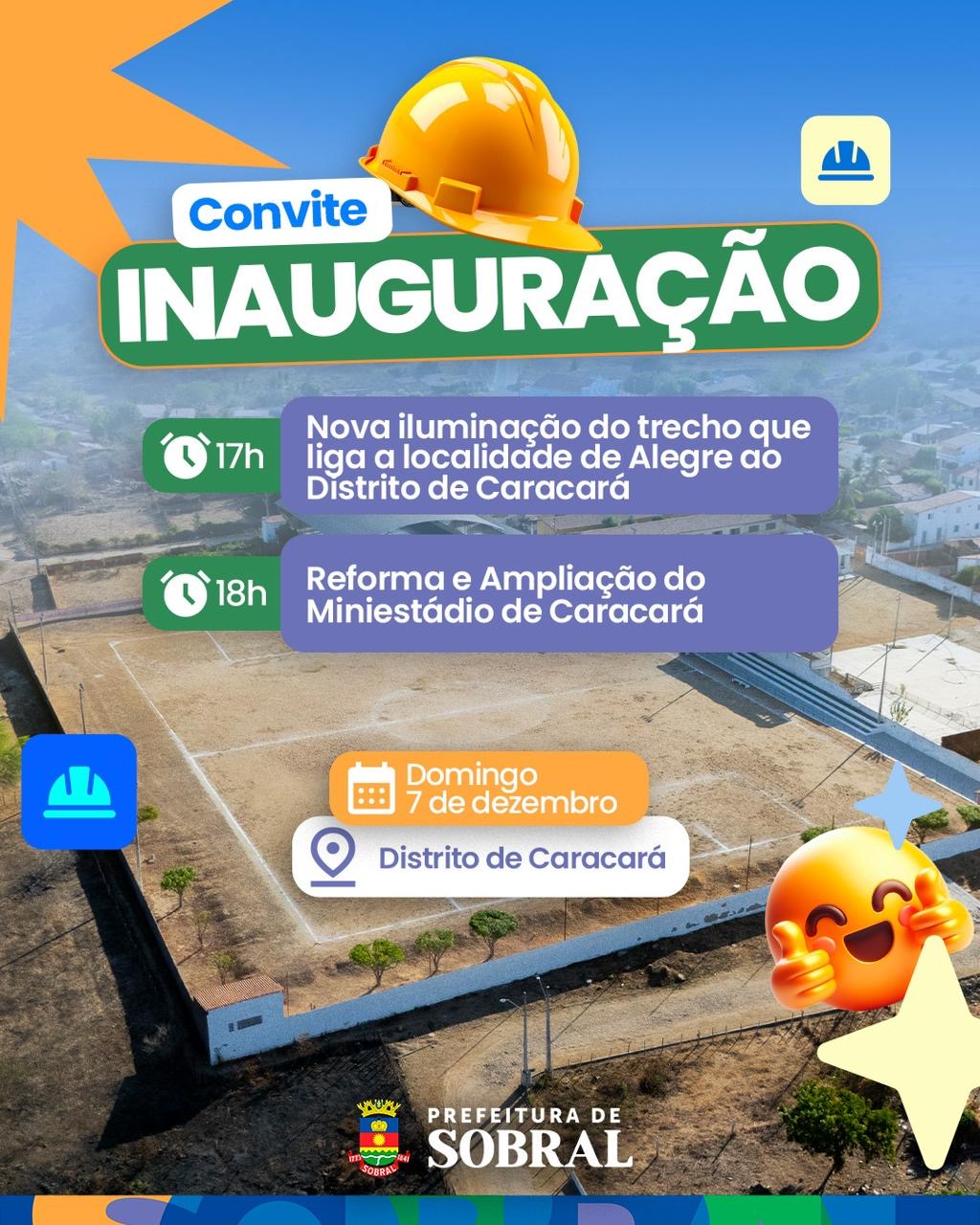 Sobral entrega nova iluminação viária e miniestádio reformado no distrito de Caracará