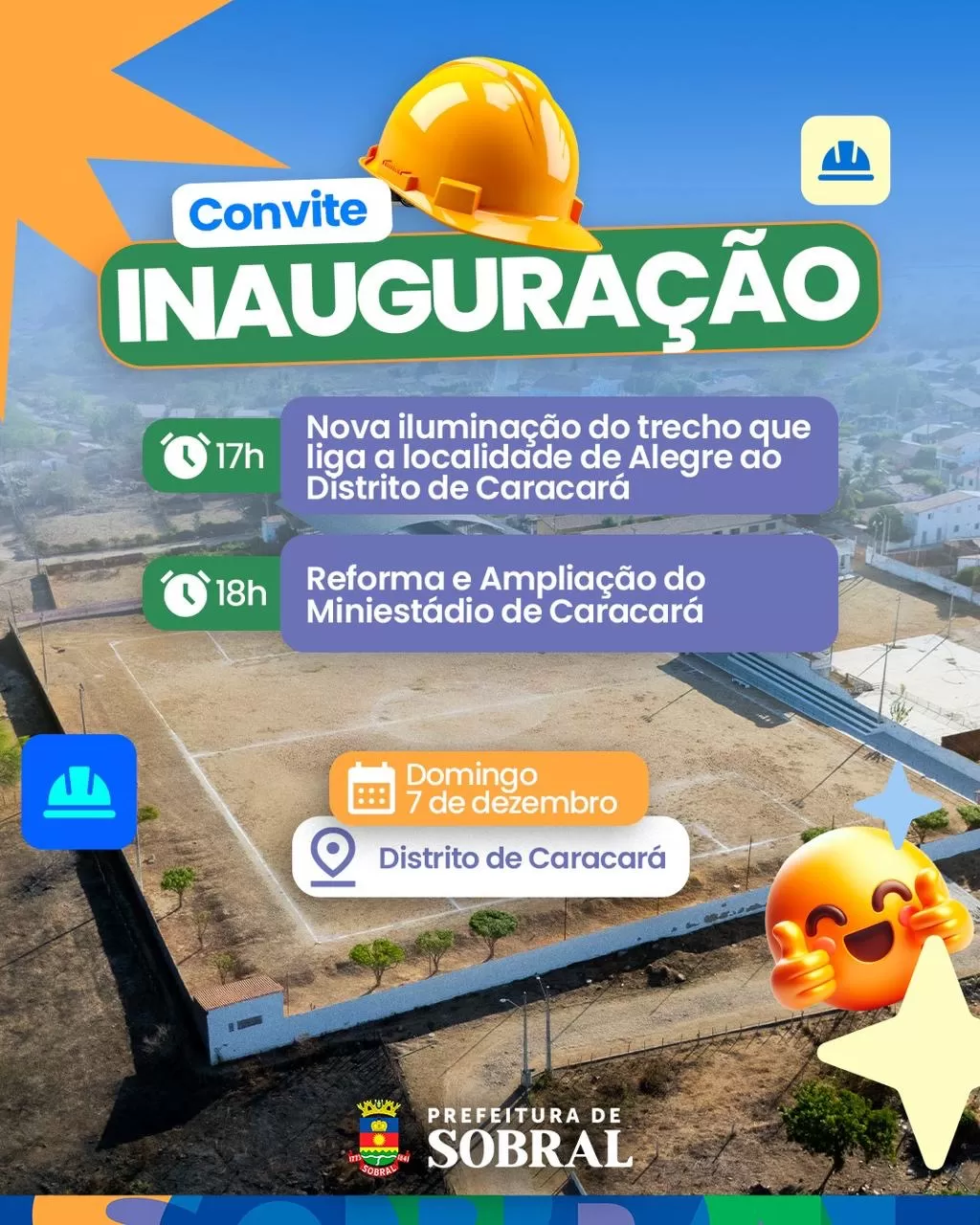 Sobral entrega nova iluminação viária e miniestádio reformado no distrito de Caracará