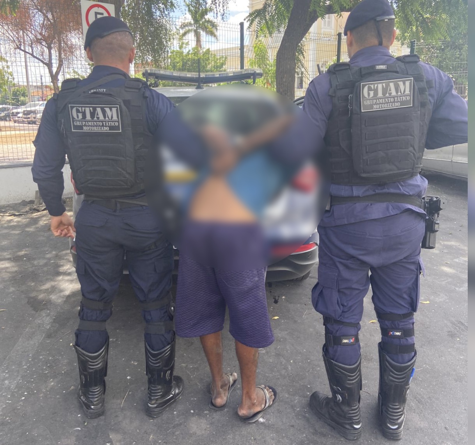 ROMU e GETAN prendem homem em flagrante por furto de fios próximo a banco em Sobral