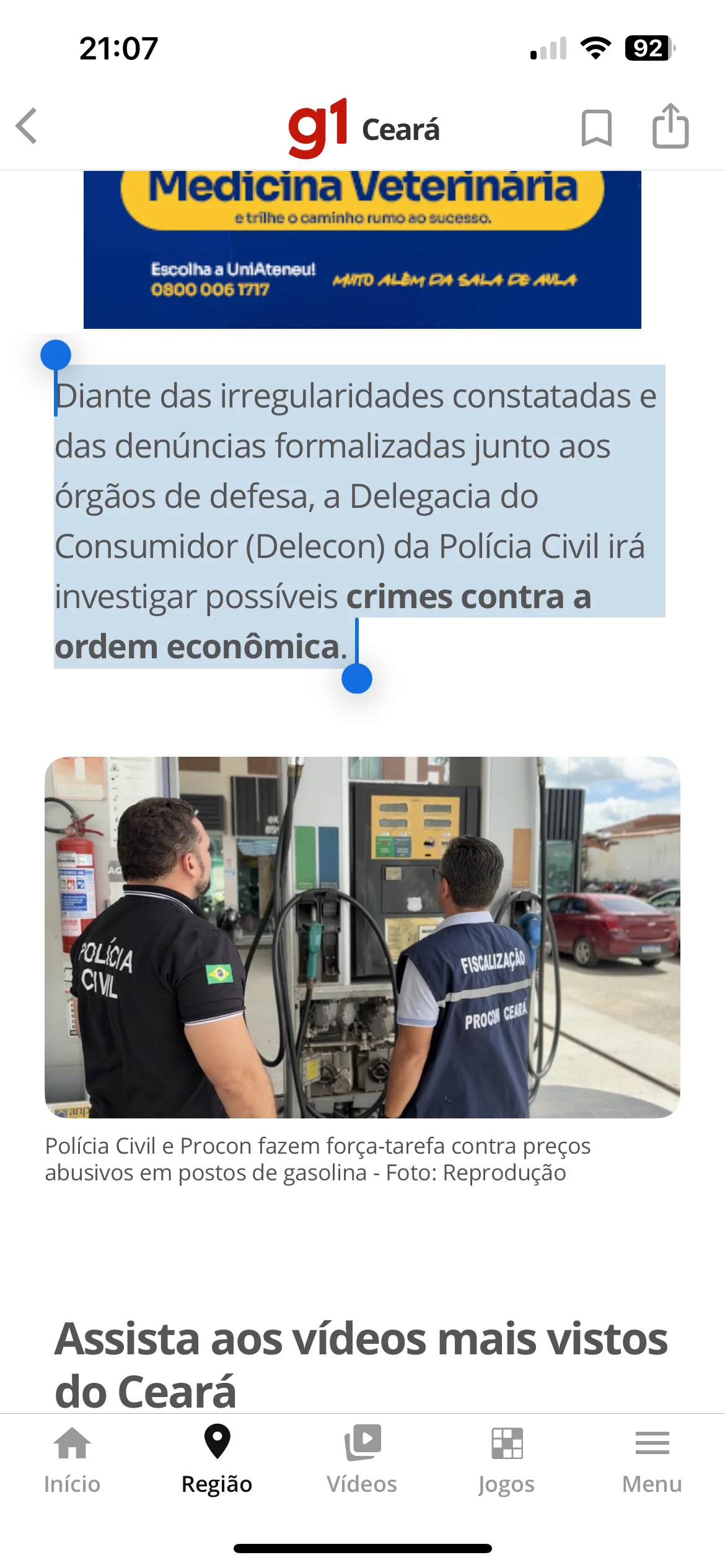Procon autua sete postos por preços abusivos de combustíveis no Ceará