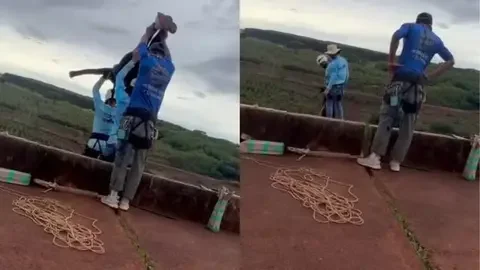 Mulher m0rr3 após ser lançada sem corda em salto de rope jump no interior de São Paulo
