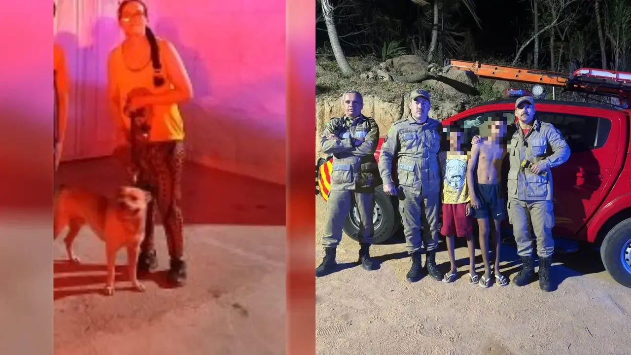 Cachorro ajuda bombeiros a encontrar irmãos autistas perdidos em mata em Caucaia