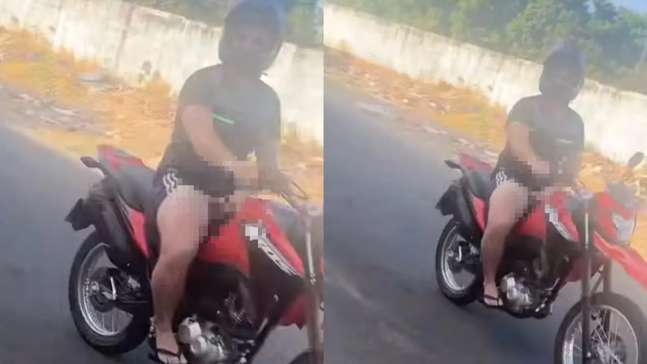 Motociclista exibe órgão genital para mulher após deixar filha em escola no Ceará