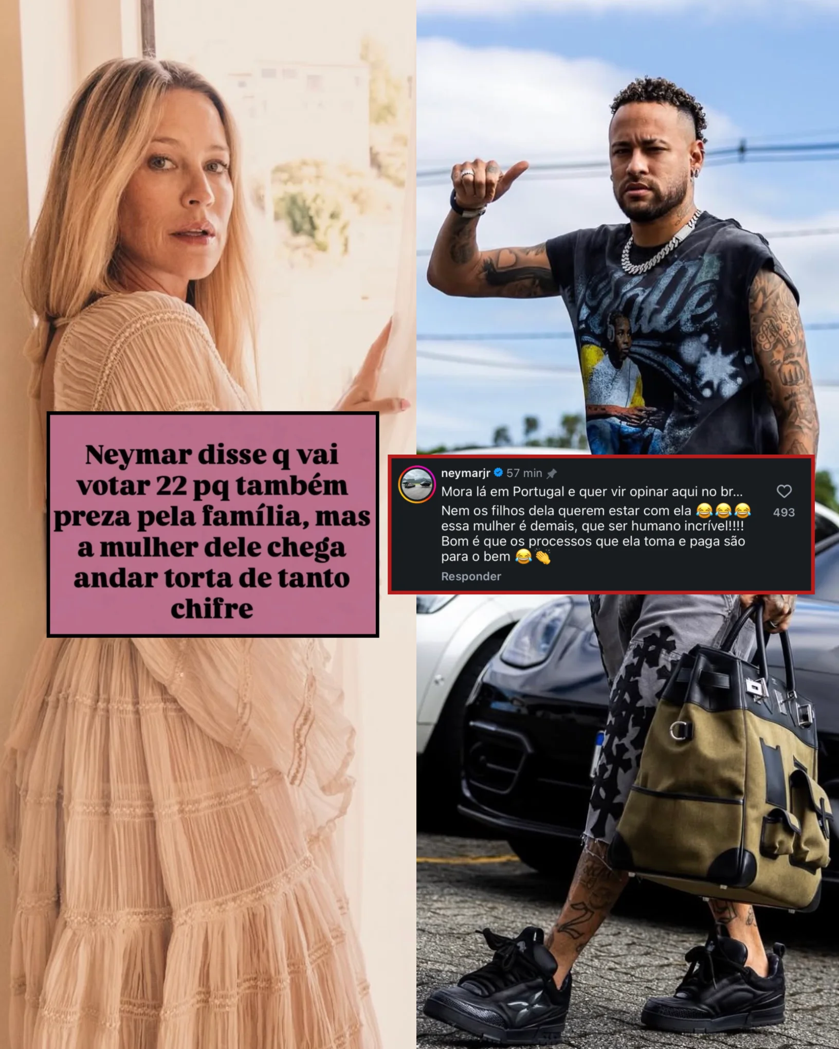 Luana Piovani ironiza Neymar com piada sobre “chifres”, e jogador rebate nas redes sociais