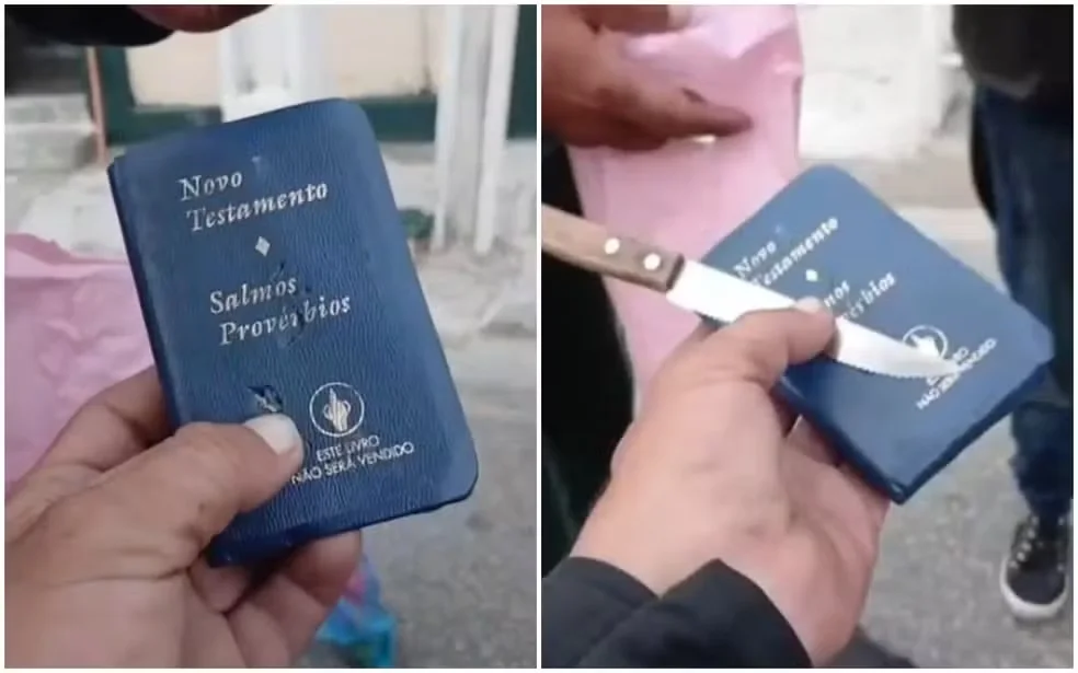 Bíblia de bolso é perfurada durante assalto e evita ferimentos em trabalhador em Fortaleza