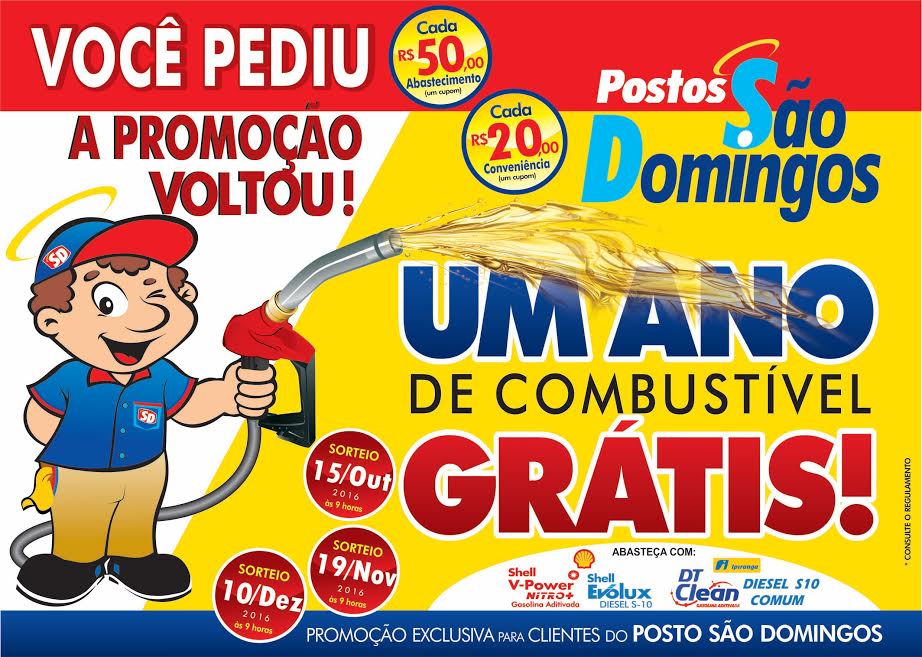 Nos Postos São Domingos tem promoção todo dia!!!